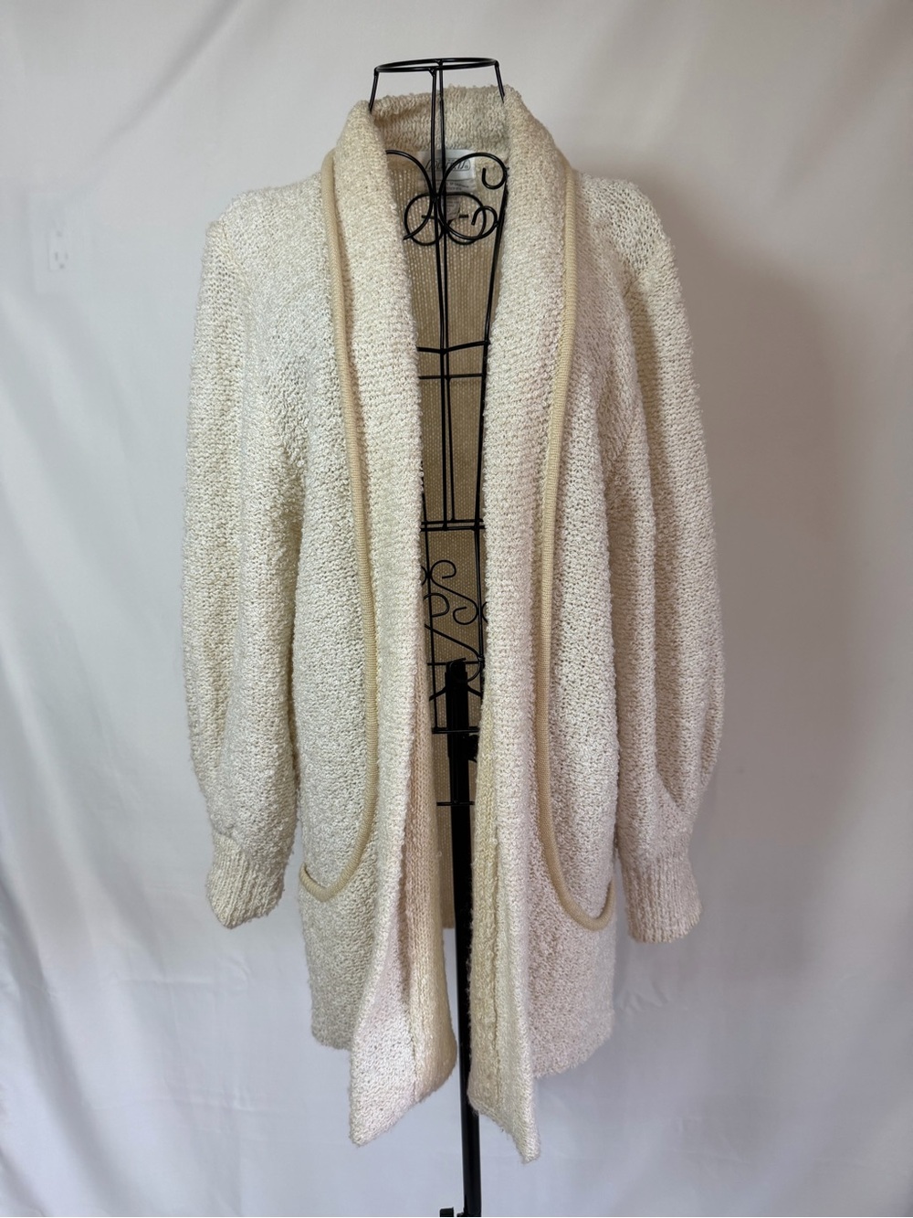 Soft Ivory Open-Front Women's Cardigan Sweater